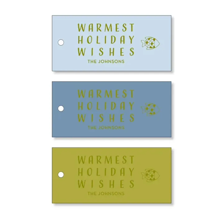 "Holiday Wishes" Engraved Holiday Gift Tags, Set of 50