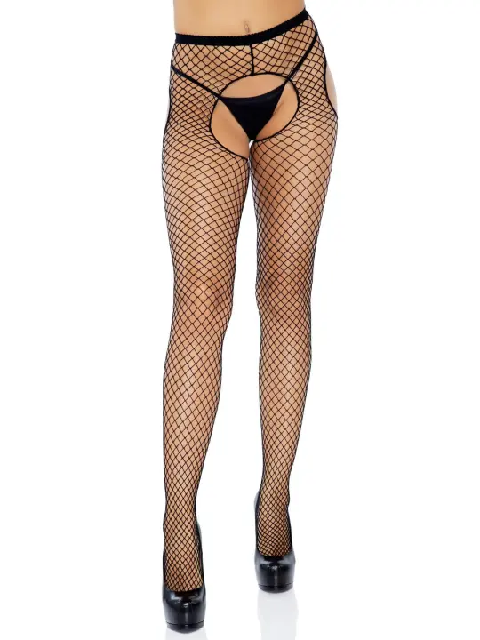 Grey Industrial Net Suspender Hose - Sexy and Seductive