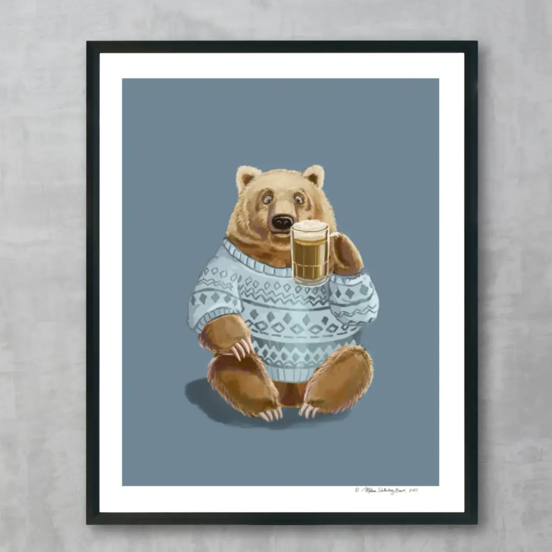 Cheers Bear Fine Art Print, Wholesale