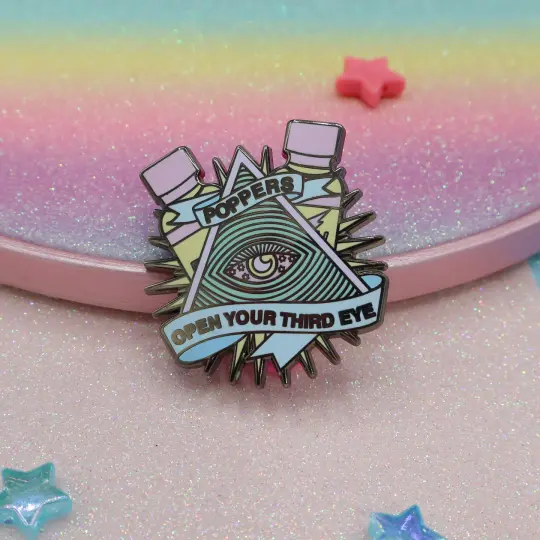Poppers Open Your Third Eye Enamel Pin