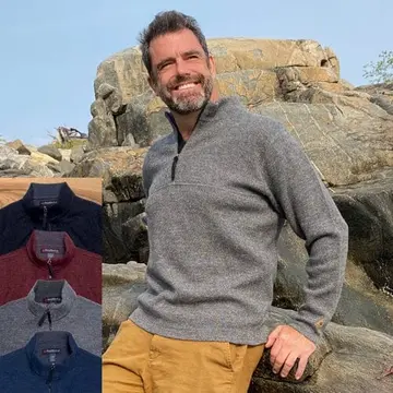 Men's Bucksport Half-Zip Alpaca Pullover