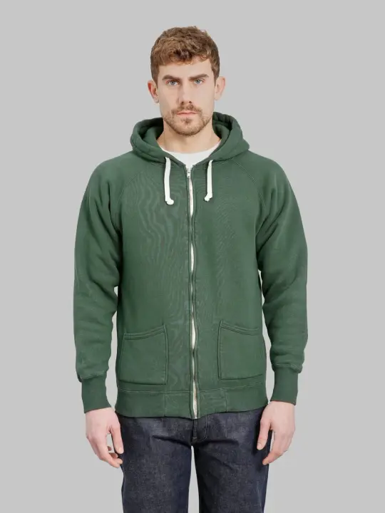 The Strike Gold  Loopwheeled Zip Hoodie Green