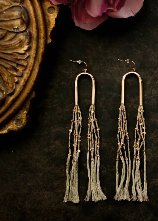 Cassio Earrings in Olive