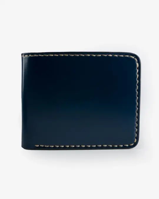 Slimline Small Shell Cordovan Wallet - Navy