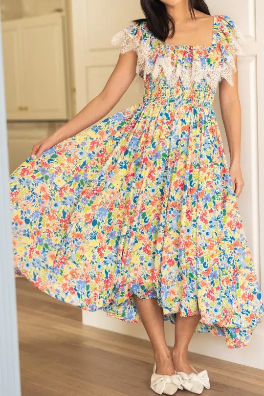 Ada Dress in Vibrant Yarrow Print