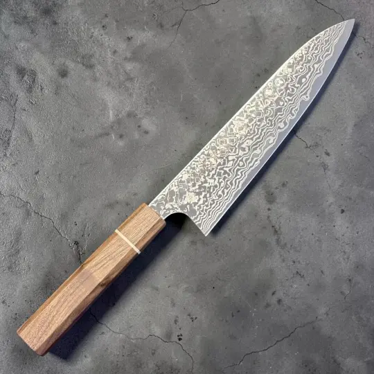 Hatsukokoro Ginga ATS-34 Nickel Damascus Gyuto 210mm