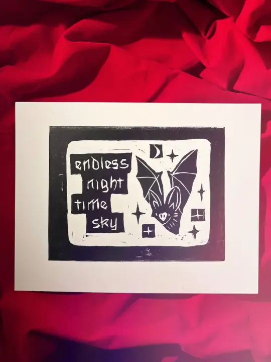 VAMPIRES lino print