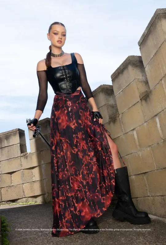 Oblivion Awaits Side Strung Maxi Skirt