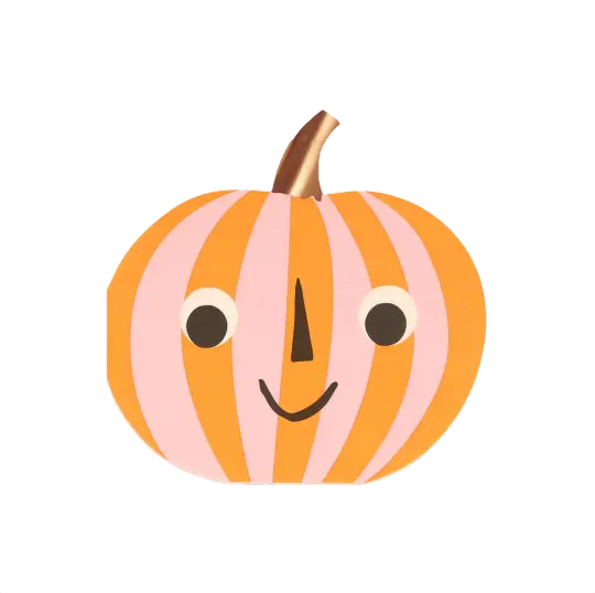 Meri Meri Pink and Orange Stripy Pumpkin Napkins