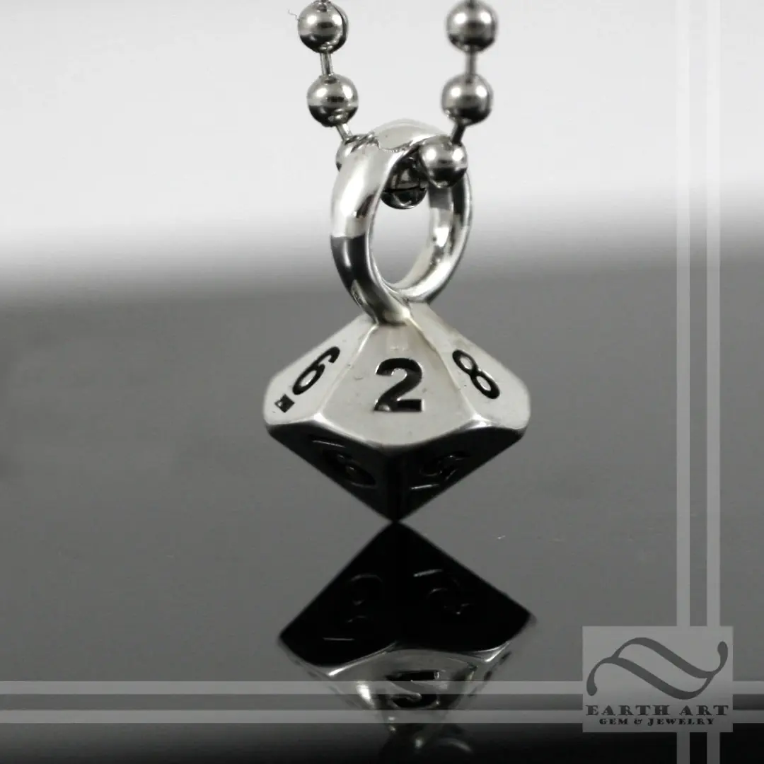 D10 Double Damage Pendant - Sterling Silver