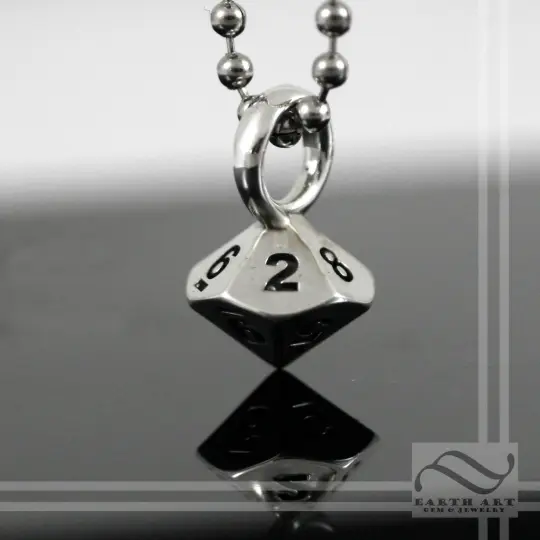 D10 Double Damage Pendant - Sterling Silver