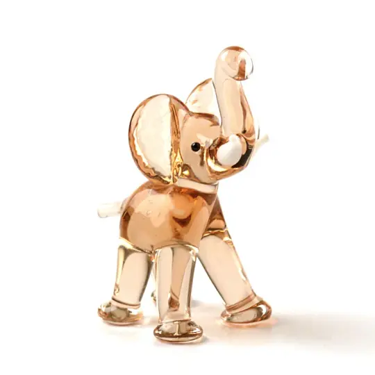 Miniature Pink Elephant Glass Figurine