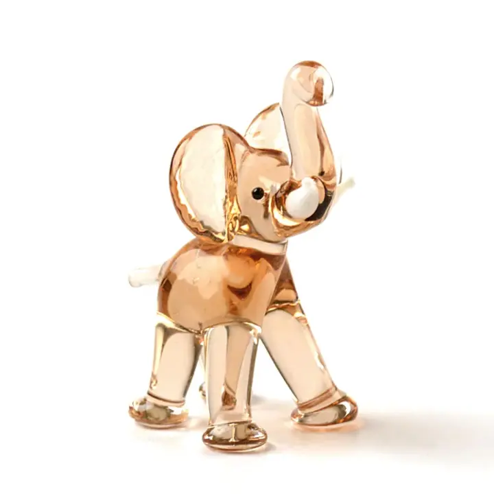 Miniature Pink Elephant Glass Figurine