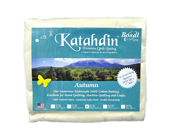 Katahdin Premium 100% Cotton Batting - Autumn 4oz - 90in x 96in