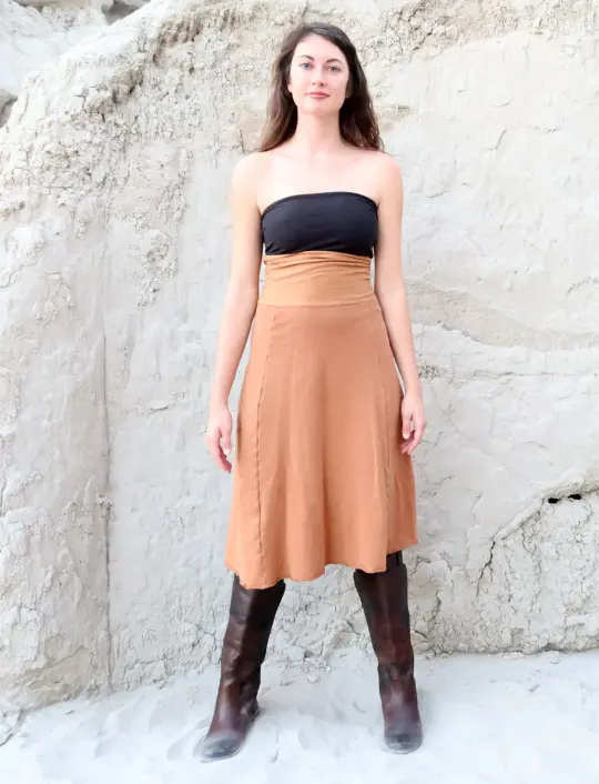 Princess Seam Below Knee Skirt