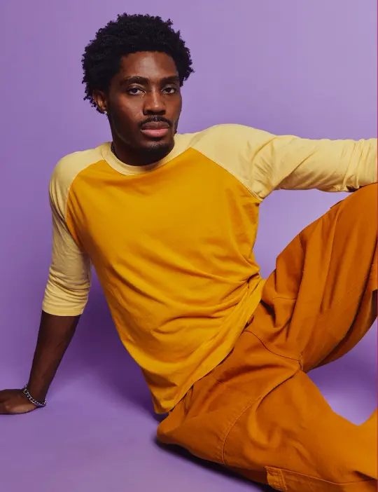 Colorblock Raglan Tee - Mustard Yellow/Butter