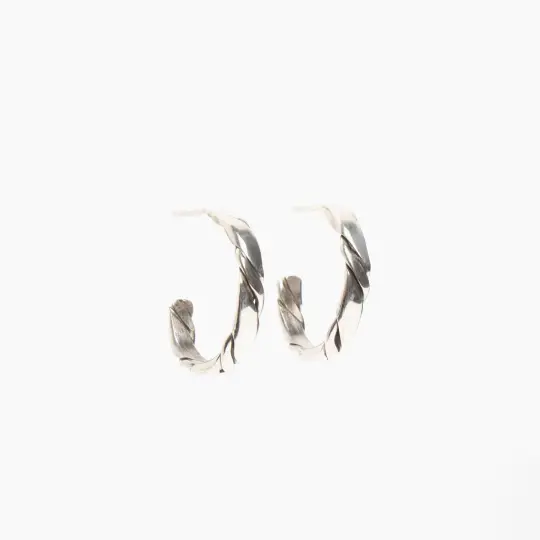 Small Twisted Sterling Silver Hoops