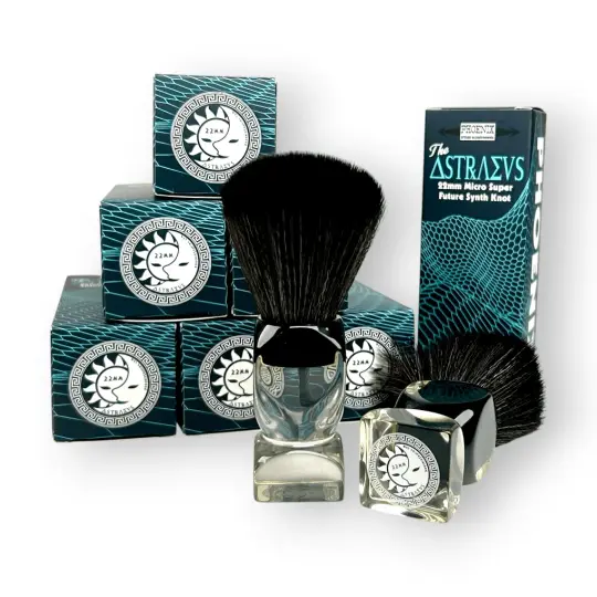 Astraeus 22mm Shaving Brush | Micro Super Future Hybrid Synth Knot | *Vintage Edition* Style Handle | Retro Shave Tech!