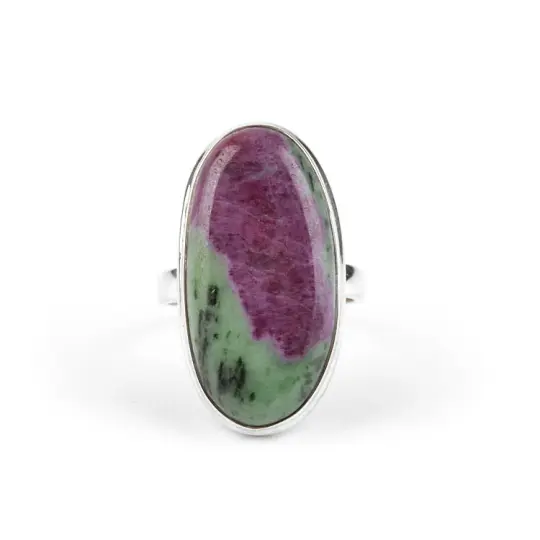 Oval Ruby-Zoisite Gemstone Ring