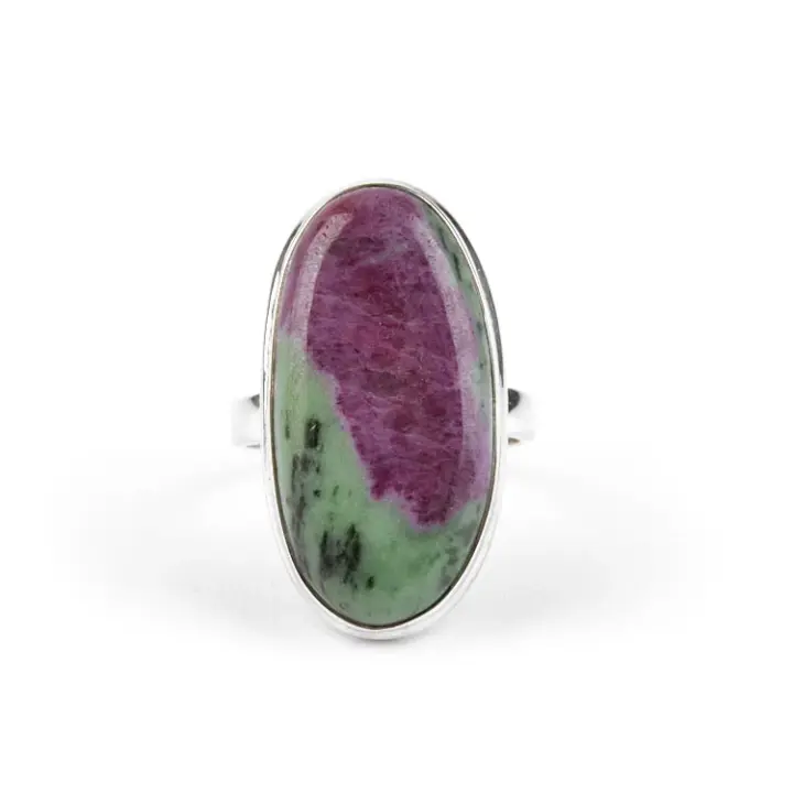 Oval Ruby-Zoisite Gemstone Ring