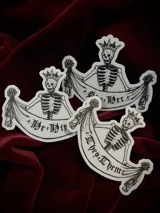 Skeletal Pronoun Stickers