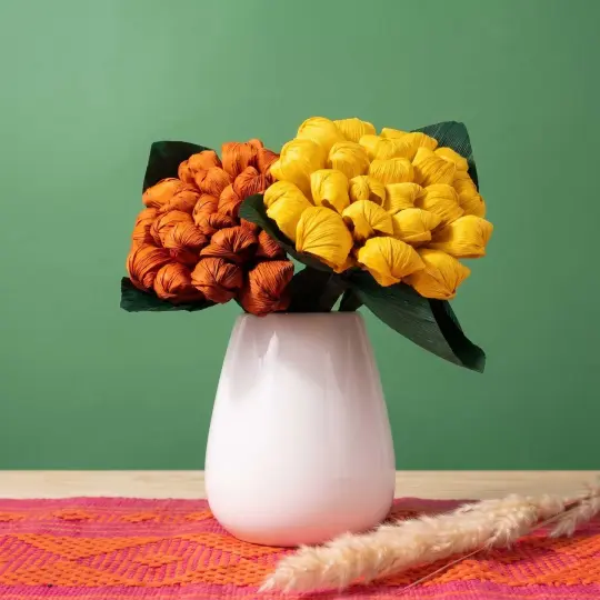 Totomoxtle Cornhusk Button Flower