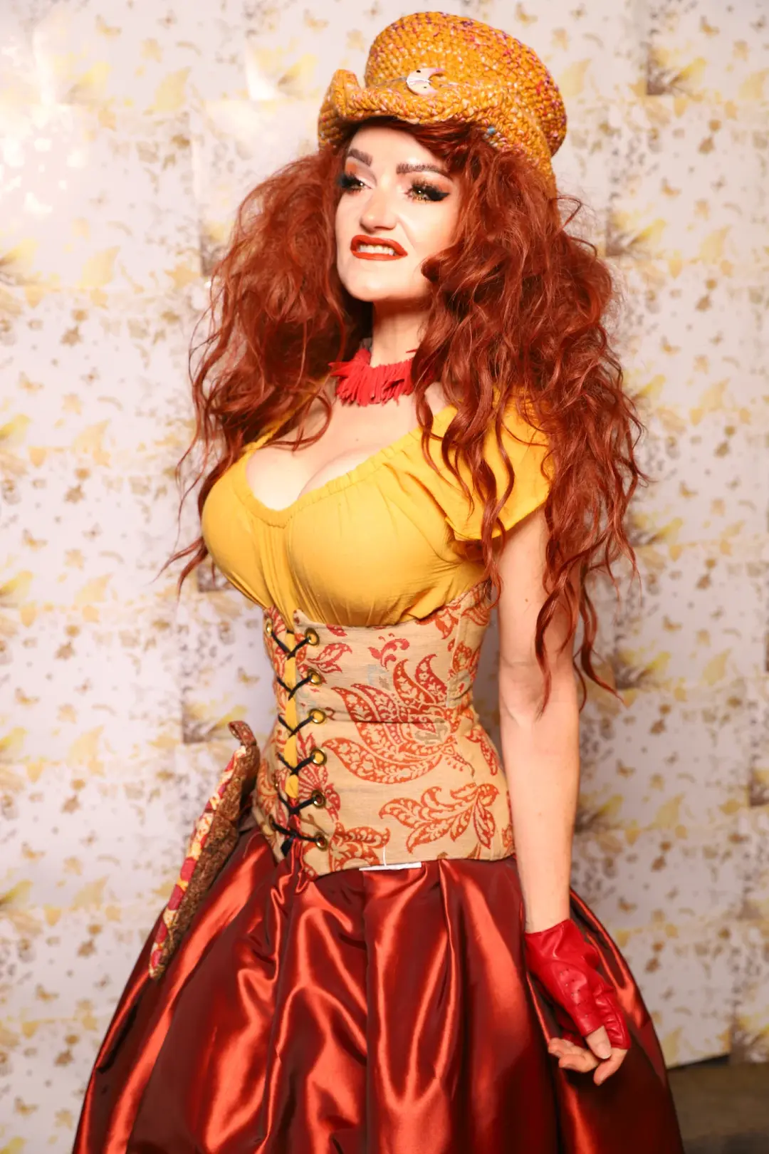 27. Petite Wench Corset in Spice Paisley - The Marinara Maidens Collection
