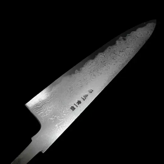 Yoshikazu Tanaka — Blue #1 Damascus 240mm Gyuto No Handle