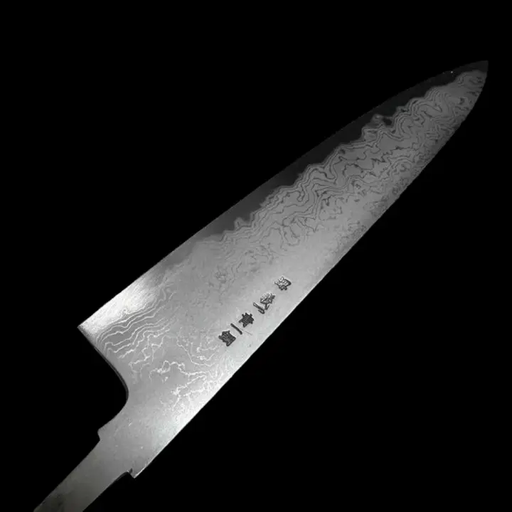 Yoshikazu Tanaka — Blue #1 Damascus 240mm Gyuto No Handle