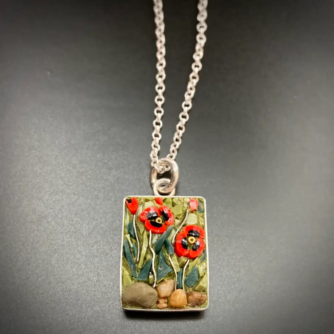 Poppy Pendant, Rectangle