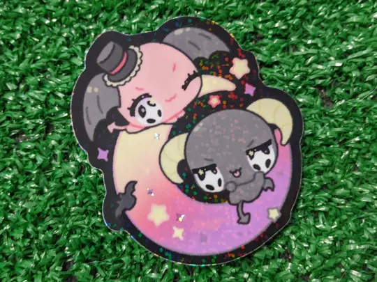 cinna's mischievous friends holographic waterproof vinyl sticker