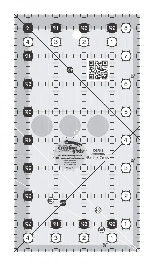 Creative Grids Quilt Ruler 4 1/2in x 8 1/2in