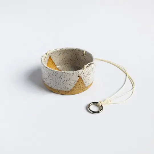 Hanging Planter Small Low White Mountain Speckled