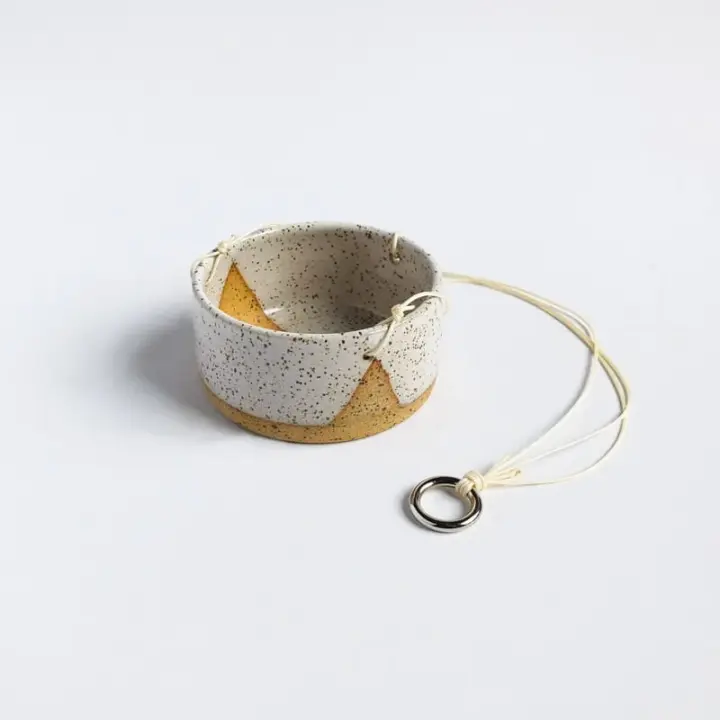Hanging Planter Small Low White Mountain Speckled