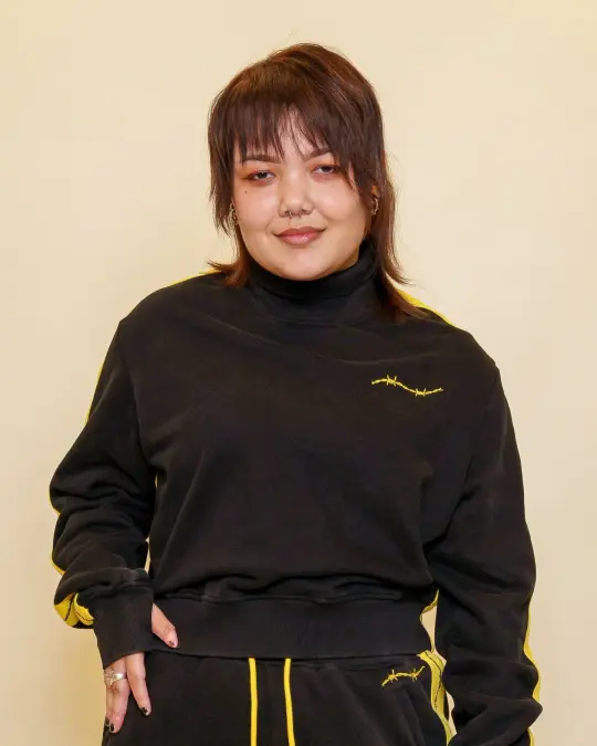 Caution | Cropped Mock Neck Sweater