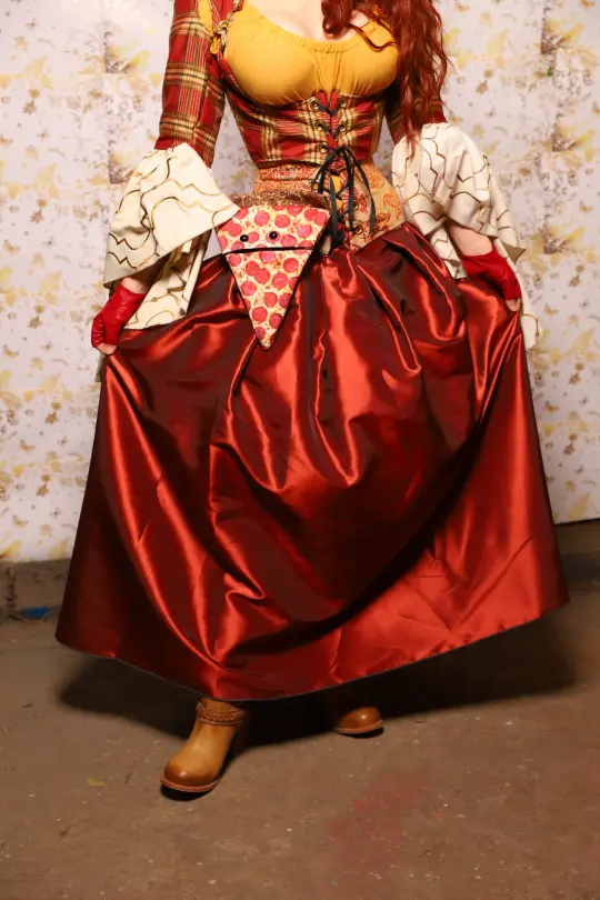 35. Tulip Skirt in Rust Taffeta - The Marinara Maidens Collection