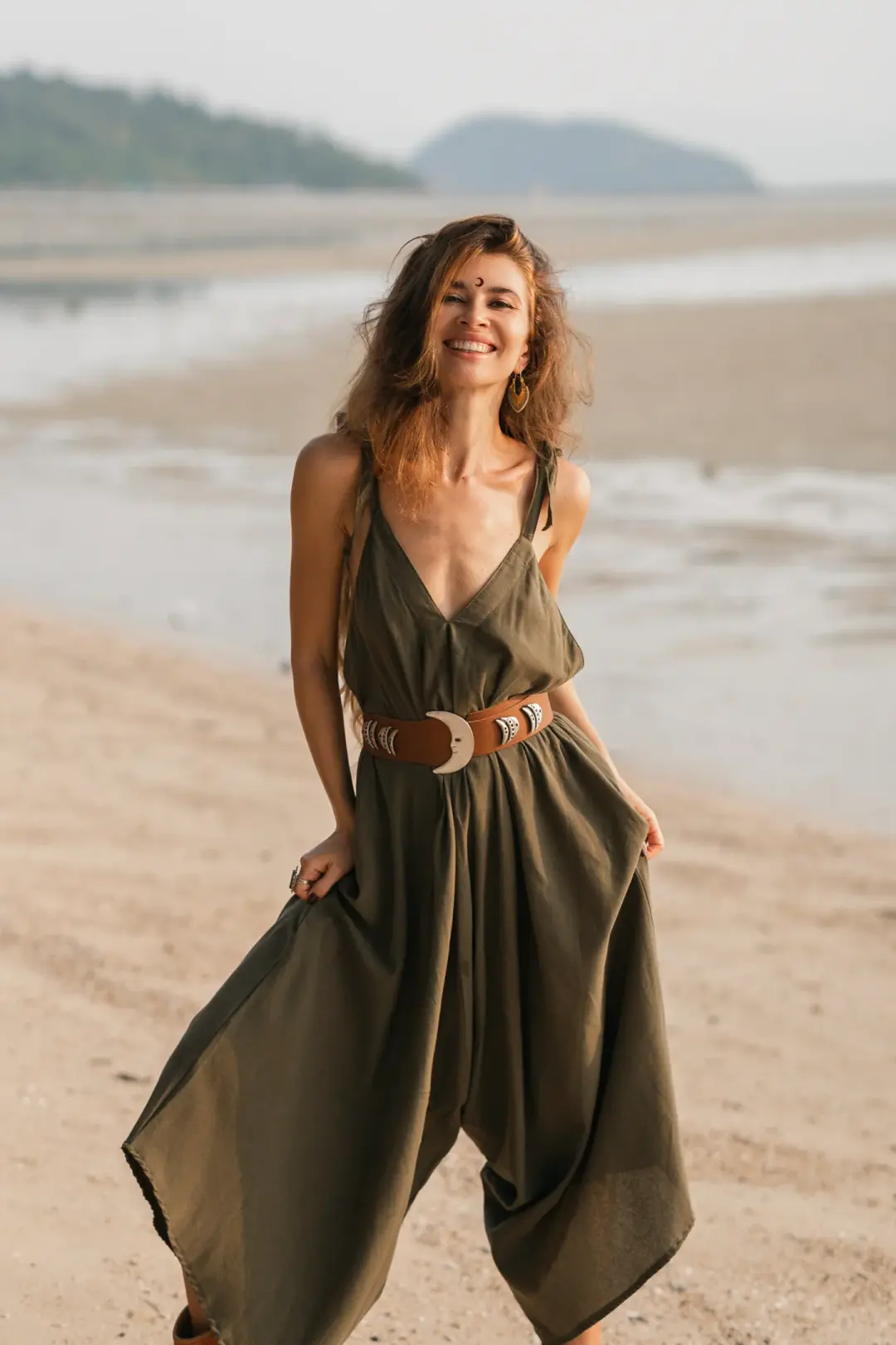 Raw Cotton Jumpsuit Amaseena Olive