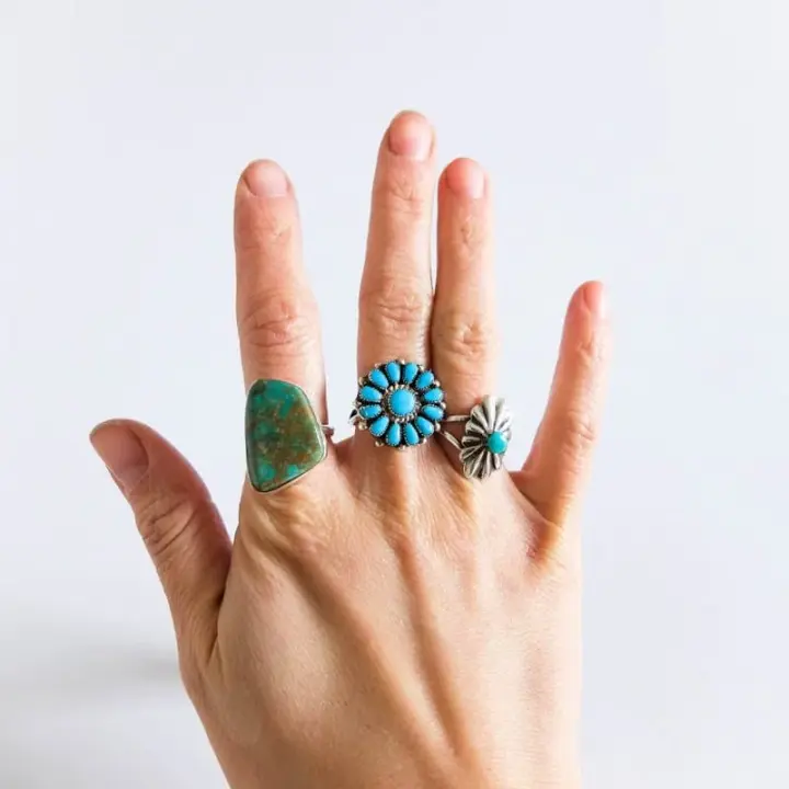 Native American Turquoise Ring (Sizes 7-8)