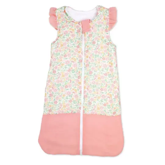 Muslin Sleep Sack Peach Floral, 0-6M