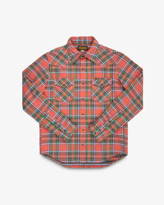 Ultra Heavy Flannel American Check Western Shirt - Red "The Watermelon Man"