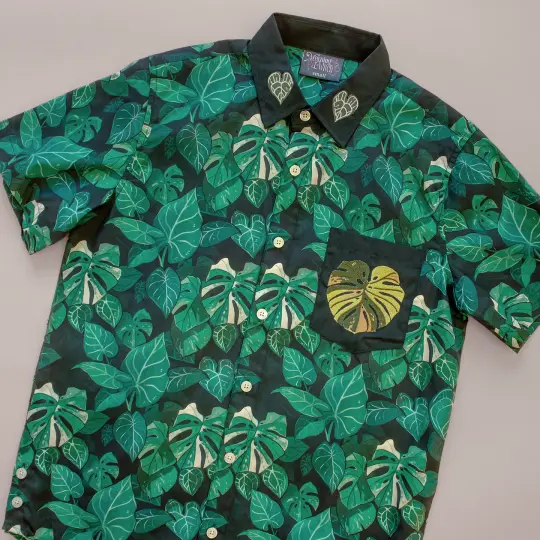 [EMBROIDERED BUTTON DOWN SHIRT] Dark Jungle