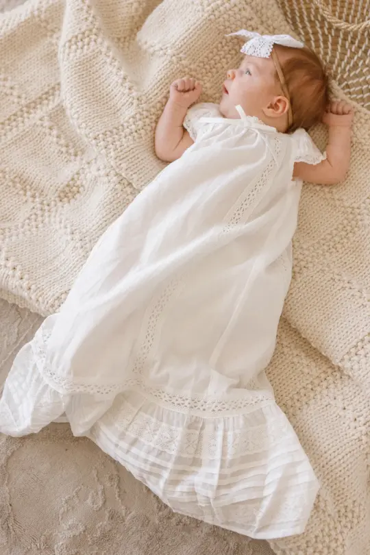 Baby Palermo Blessing Gown in White