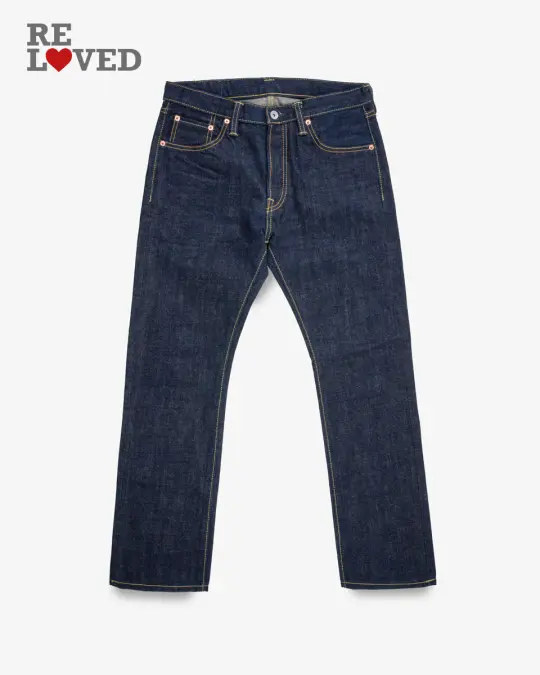 17oz Selvedge Denim Slim Cut Jeans - Natural Indigo (IH-555N) Tag 33, Hemmed to 29.0"