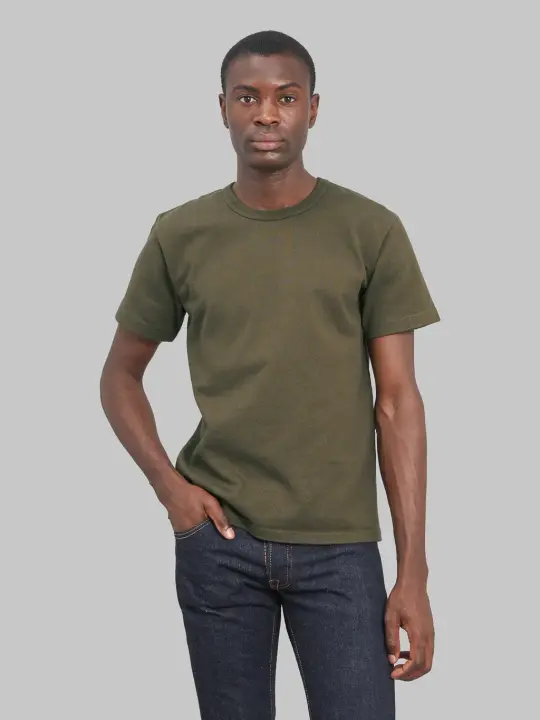Wonder Looper Double Heavyweight Crewneck T-Shirt Khaki