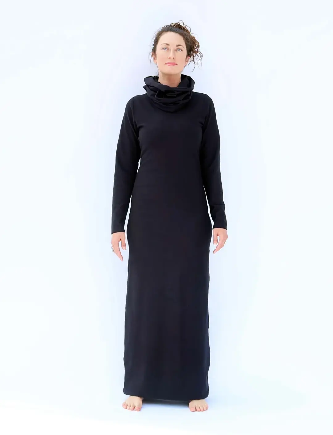 High Cowl Pencil Long Dress