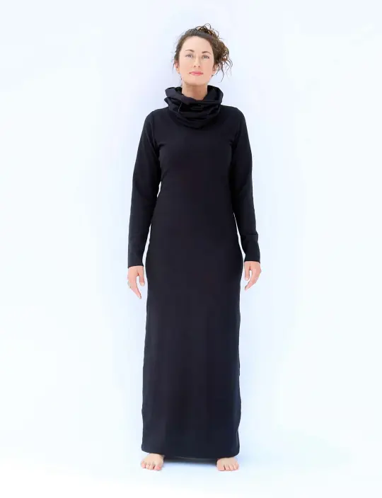 High Cowl Pencil Long Dress