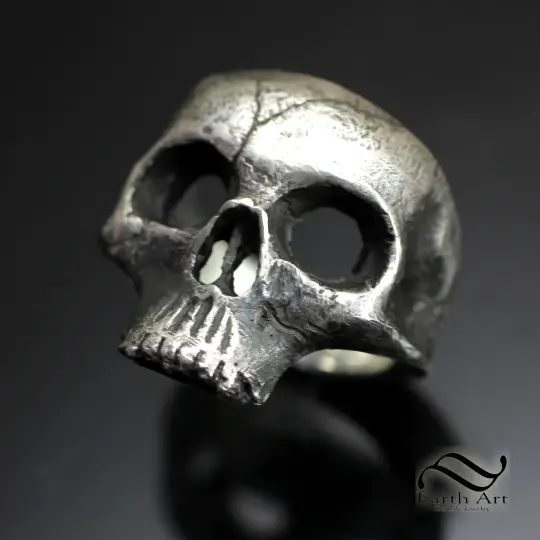 The Skull Ring in sterling silver or 14k gold