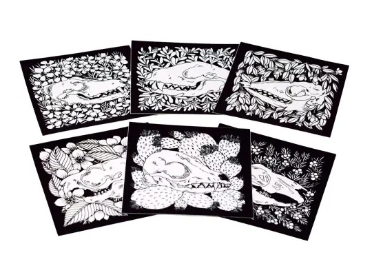 Skull and Botanical Sticker Pack