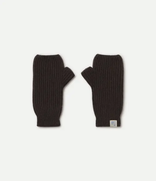Ribbbed Merino Wool-Cashmere-Silk Wrist Warmers
