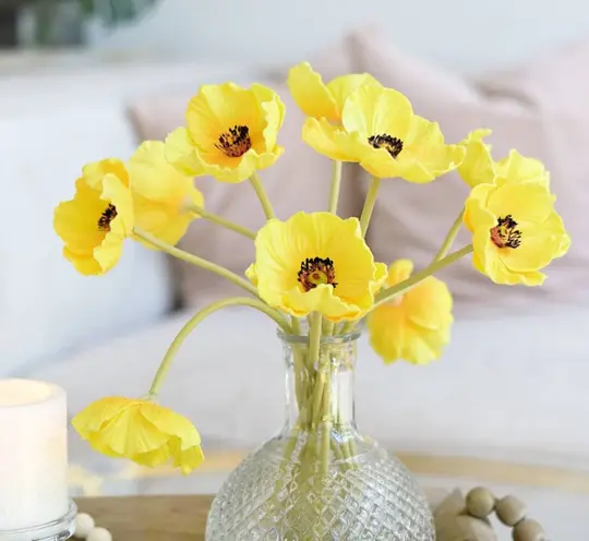 11" Real Touch Poppy-6 stems per bundle